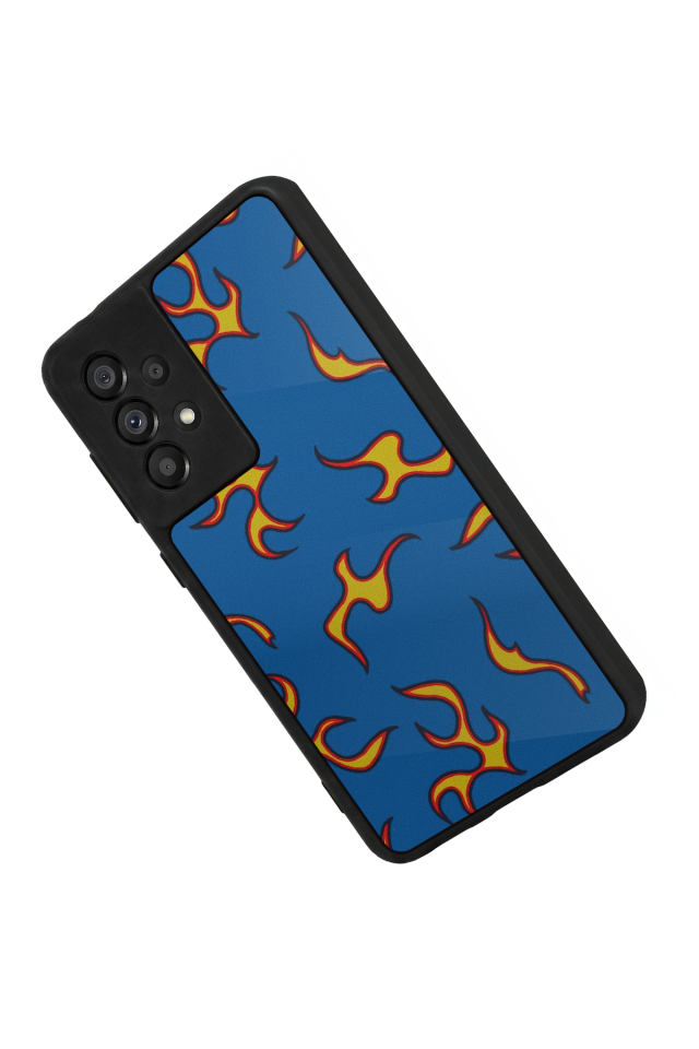 Samsung Galaxy A73 Uyumlu Retro Flame Patterns Tasarımlı Glossy Premium Kılıf