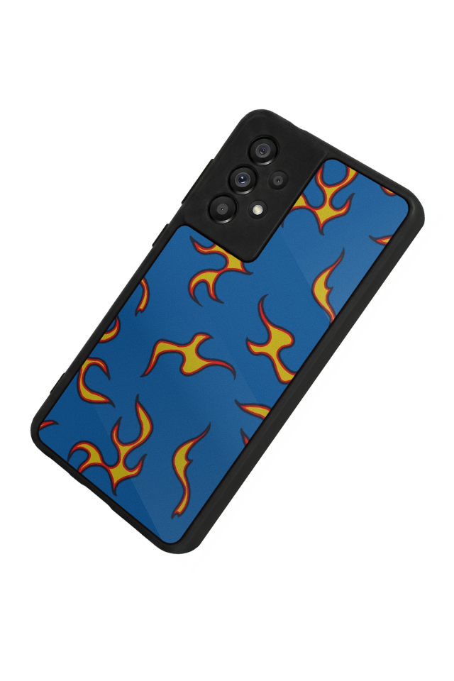 Samsung Galaxy A73 Uyumlu Retro Flame Patterns Tasarımlı Glossy Premium Kılıf