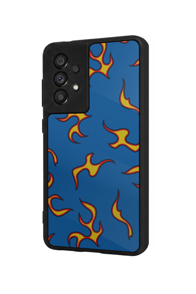Samsung Galaxy A73 Uyumlu Retro Flame Patterns Tasarımlı Glossy Premium Kılıf
