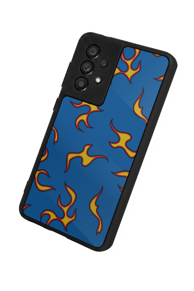 Samsung Galaxy A73 Uyumlu Retro Flame Patterns Tasarımlı Glossy Premium Kılıf