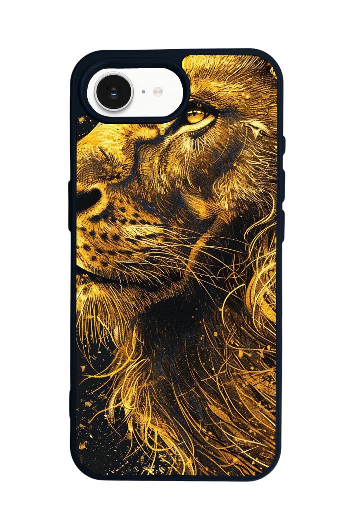 iPhone 16E Uyumlu Aslan Tasarımlı Glossy Premium Kılıf