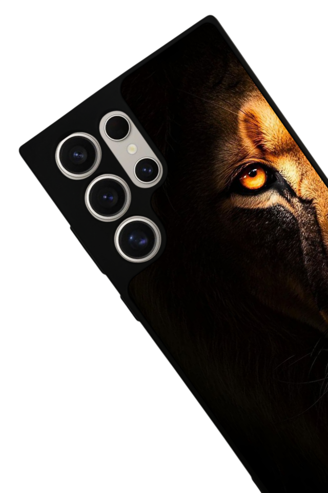 Samsung Galaxy S23 Ultra Uyumlu Aslan Tasarımlı Glossy Premium Kılıf