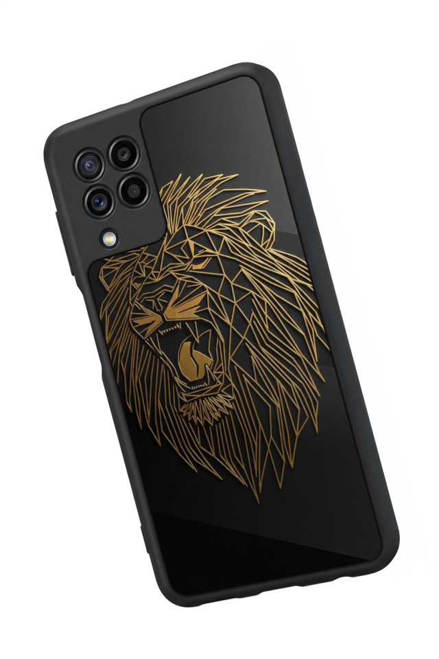 Samsung Galaxy M22 Uyumlu Aslan Tasarımlı Glossy Premium Kılıf