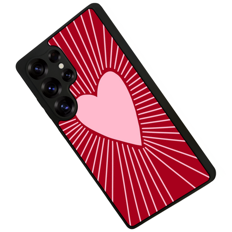 Samsung Galaxy S25 Ultra Uyumlu Kalp Love Tasarımlı Glossy Premium Kılıf