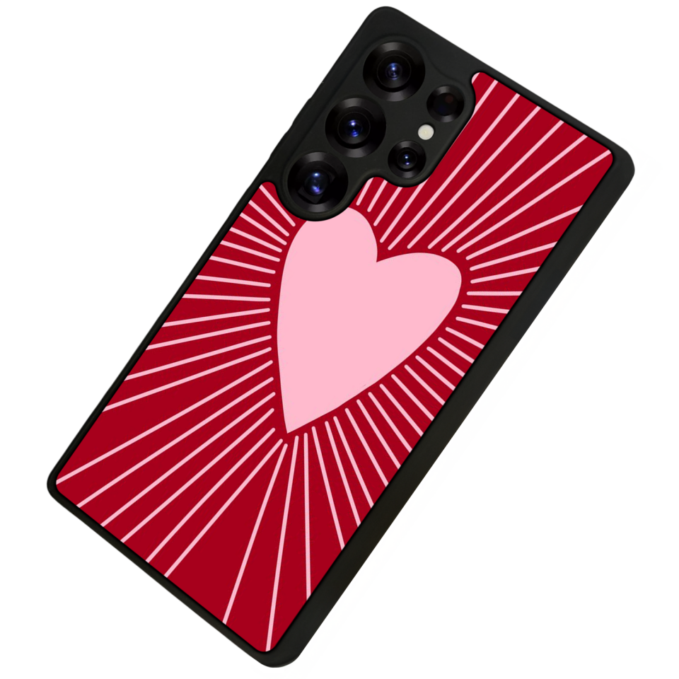 Samsung Galaxy S25 Ultra Uyumlu Kalp Love Tasarımlı Glossy Premium Kılıf