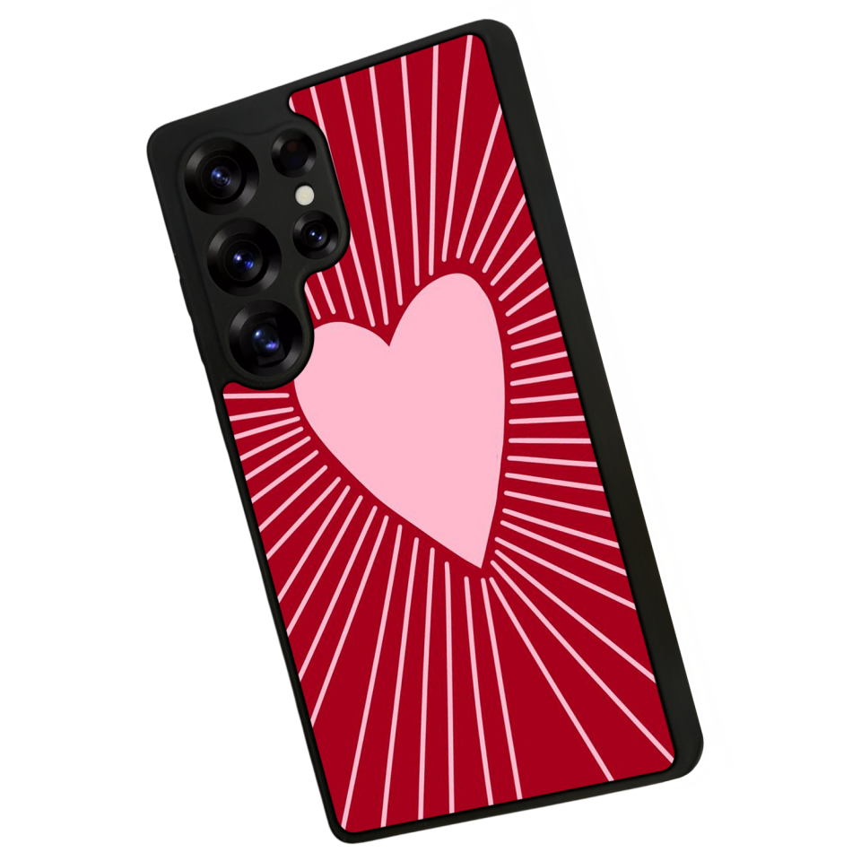 Samsung Galaxy S25 Ultra Uyumlu Kalp Love Tasarımlı Glossy Premium Kılıf