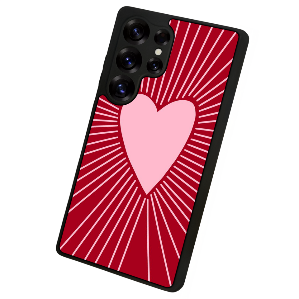 Samsung Galaxy S25 Ultra Uyumlu Kalp Love Tasarımlı Glossy Premium Kılıf