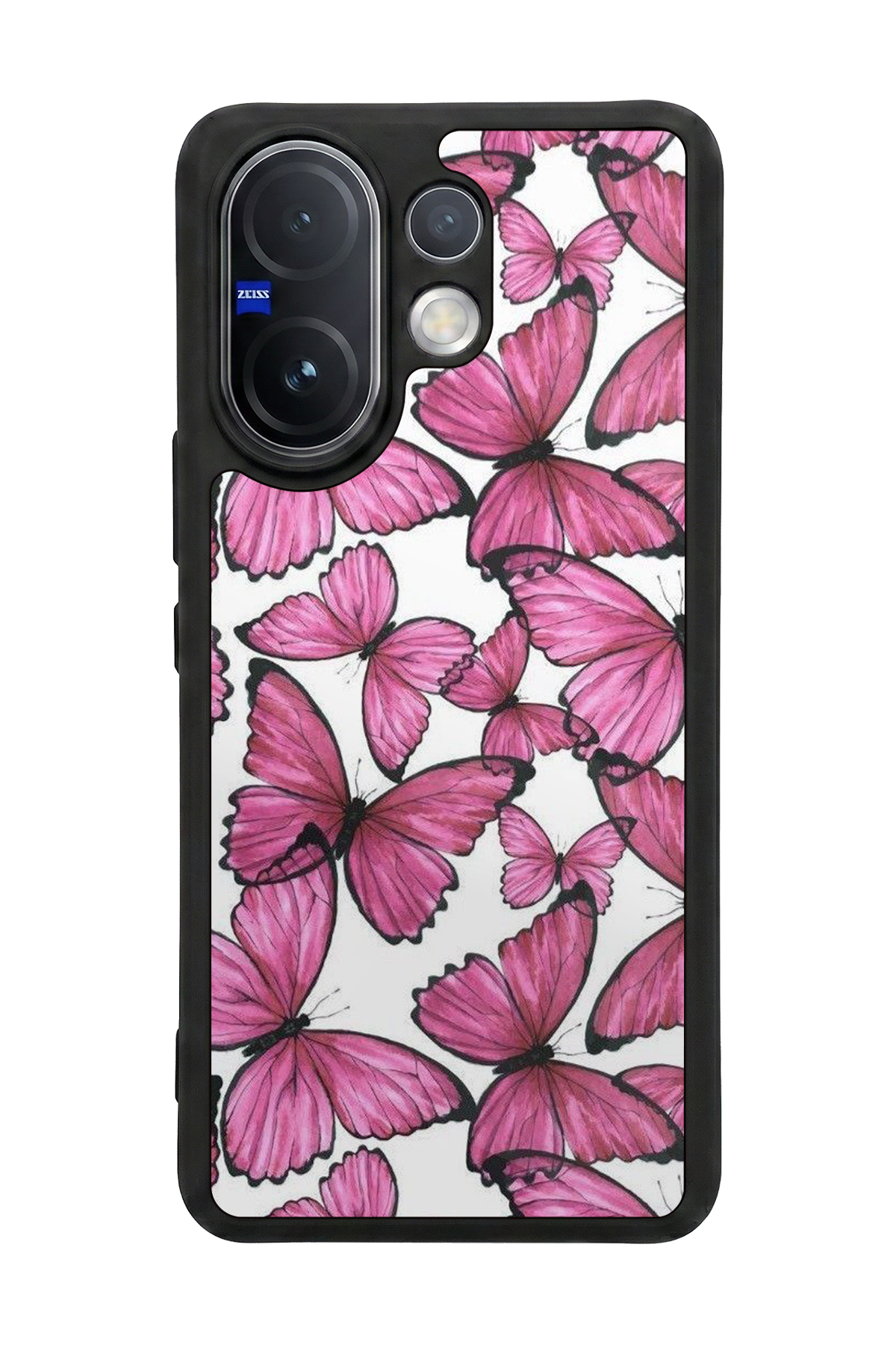Vivo V60 Uyumlu Kelebek Tasarımlı Glossy Premium Kılıf