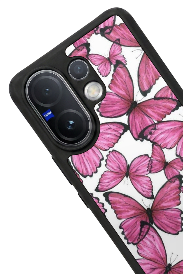 Vivo V60 Uyumlu Kelebek Tasarımlı Glossy Premium Kılıf