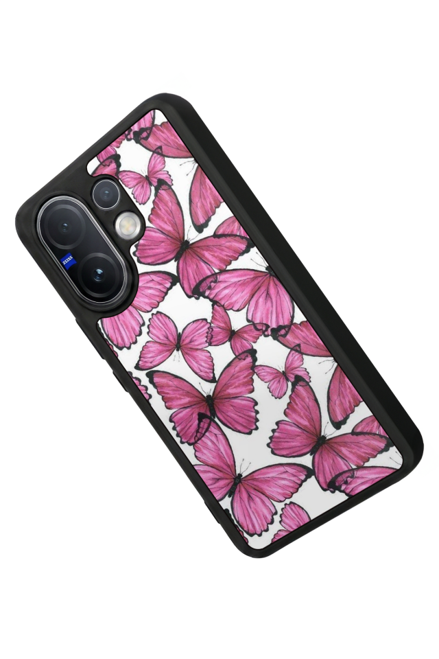 Vivo V60 Uyumlu Kelebek Tasarımlı Glossy Premium Kılıf