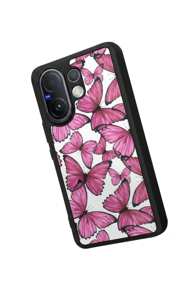 Vivo V60 Uyumlu Kelebek Tasarımlı Glossy Premium Kılıf