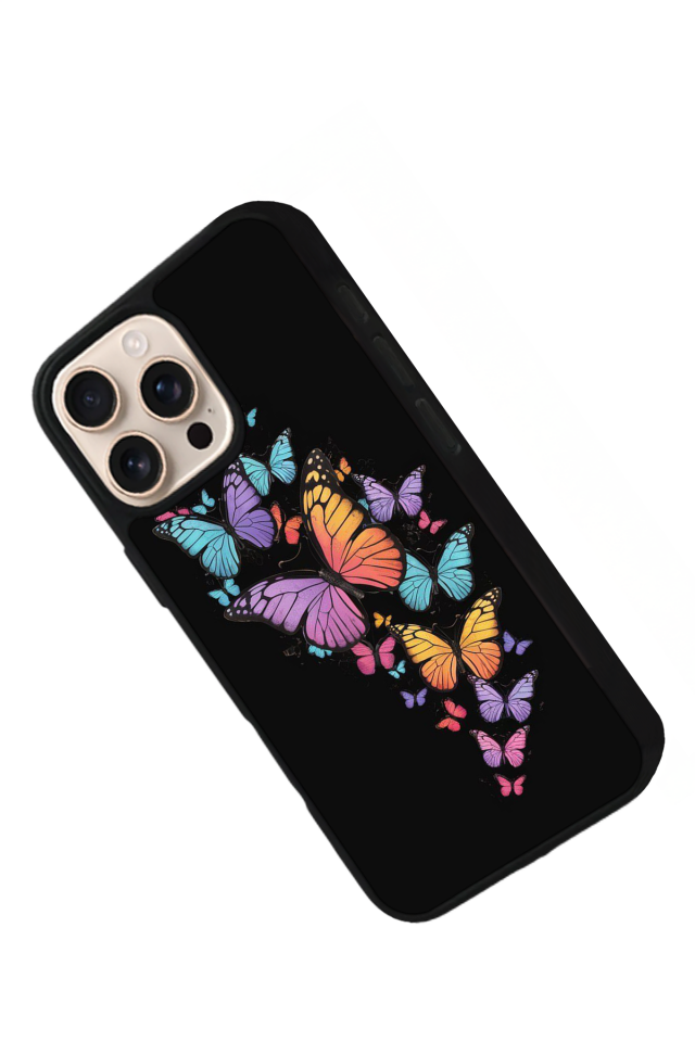 iPhone 16 Pro Max Uyumlu Kelebek Tasarımlı Glossy Premium Kılıf