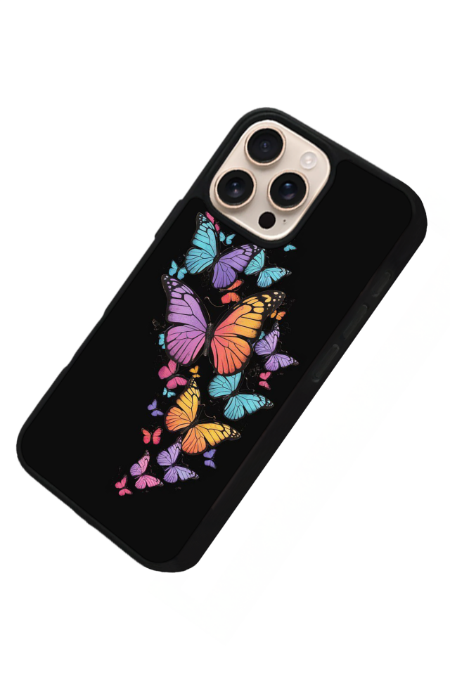 iPhone 16 Pro Max Uyumlu Kelebek Tasarımlı Glossy Premium Kılıf