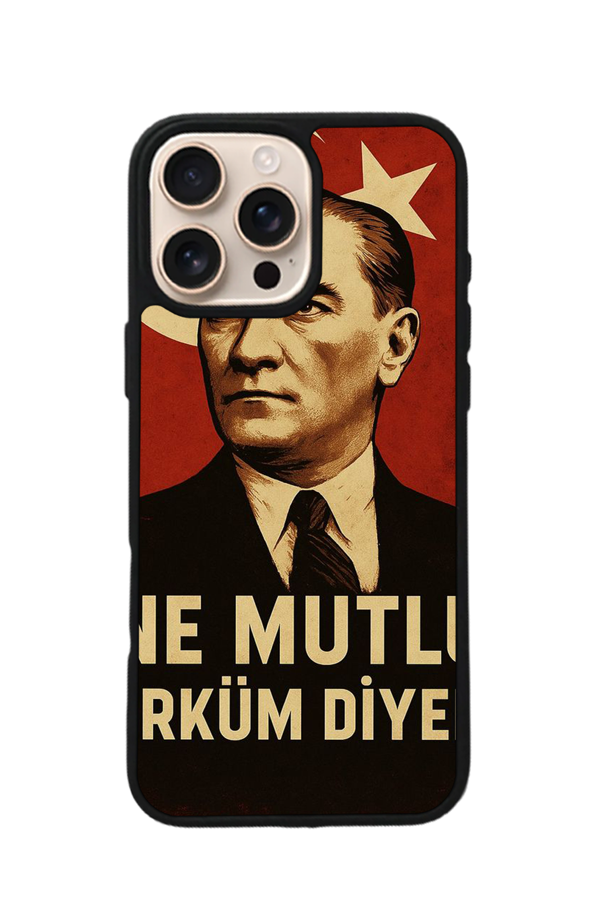 iPhone 16 Pro Uyumlu  Mustafa Kemal Ataturk Tasarımlı Glossy Premium Kılıf