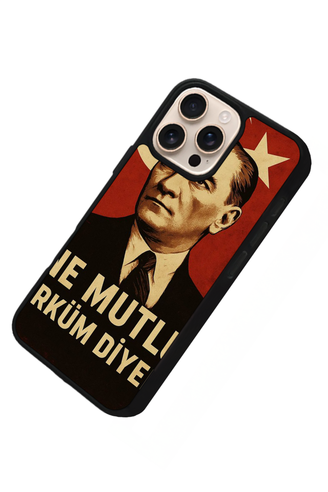 iPhone 16 Pro Uyumlu  Mustafa Kemal Ataturk Tasarımlı Glossy Premium Kılıf