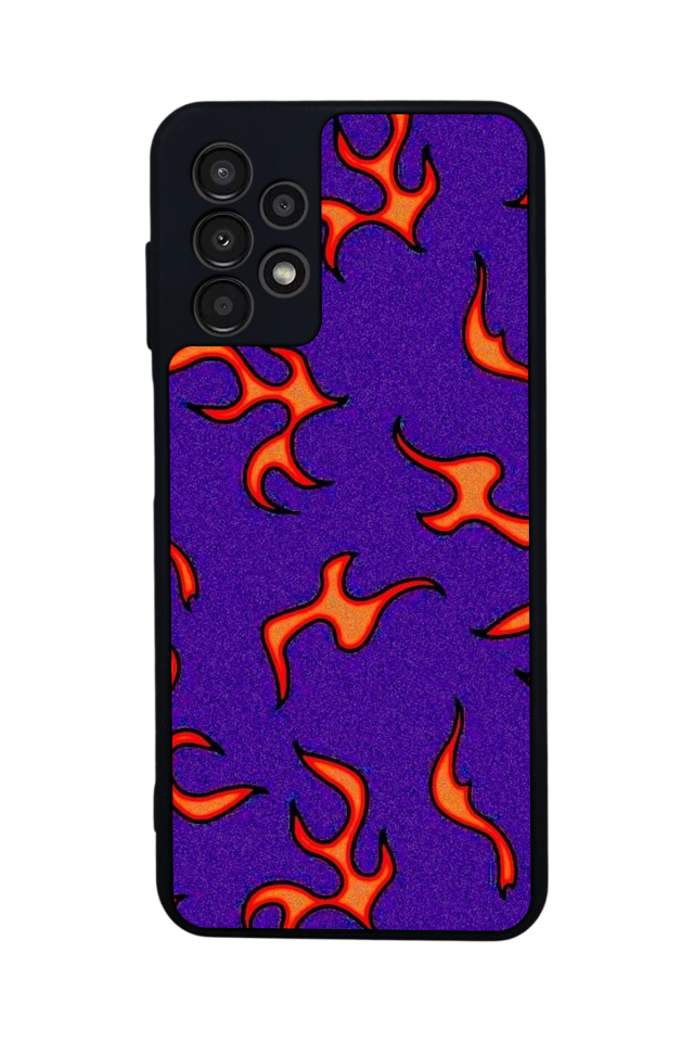 Samsung Galaxy A23 Uyumlu Retro Flame Patterns Tasarımlı Glossy Premium Kılıf