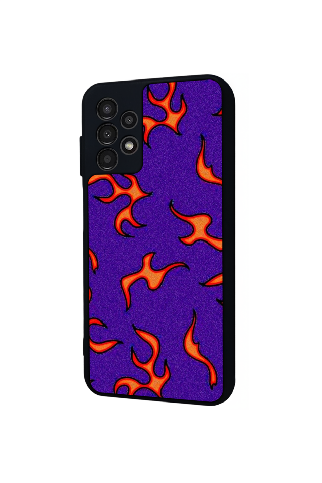 Samsung Galaxy A23 Uyumlu Retro Flame Patterns Tasarımlı Glossy Premium Kılıf