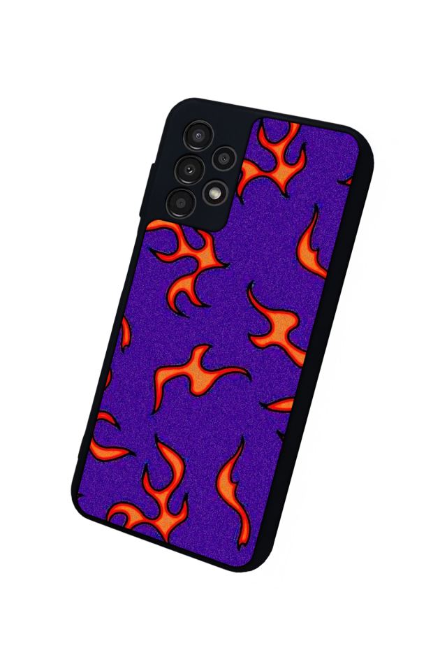Samsung Galaxy A23 Uyumlu Retro Flame Patterns Tasarımlı Glossy Premium Kılıf