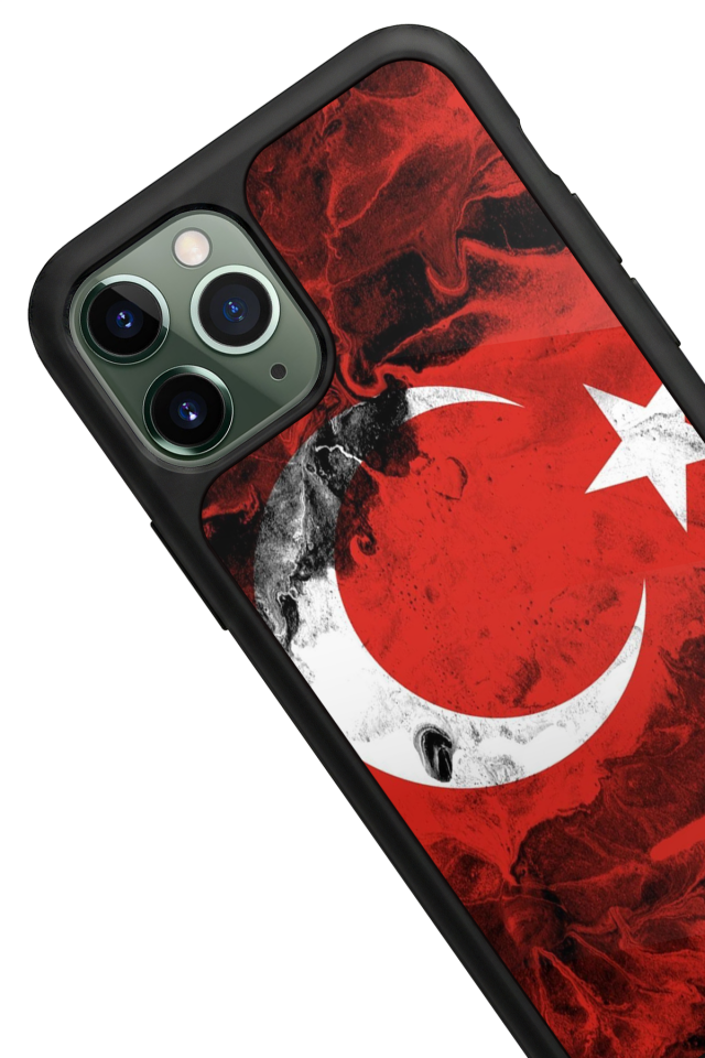 iPhone 11 Pro Max Uyumlu Türk Bayragi Tasarımlı Glossy Premium Kılıf
