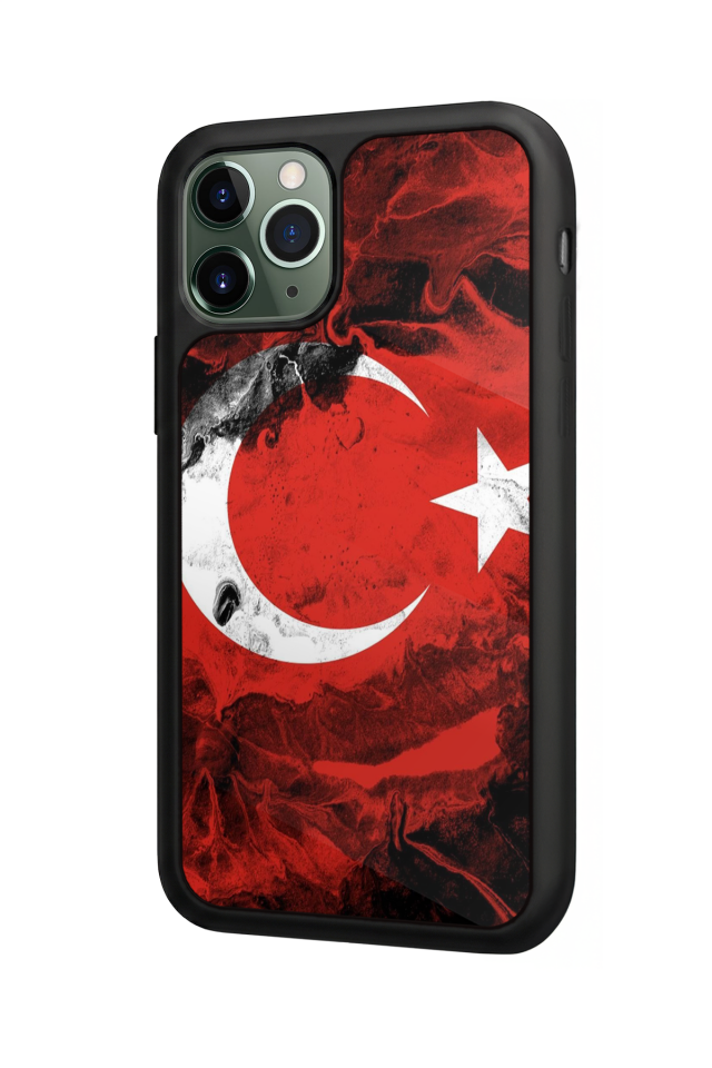 iPhone 11 Pro Max Uyumlu Türk Bayragi Tasarımlı Glossy Premium Kılıf