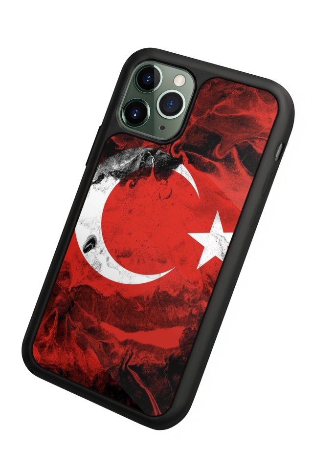 iPhone 11 Pro Max Uyumlu Türk Bayragi Tasarımlı Glossy Premium Kılıf