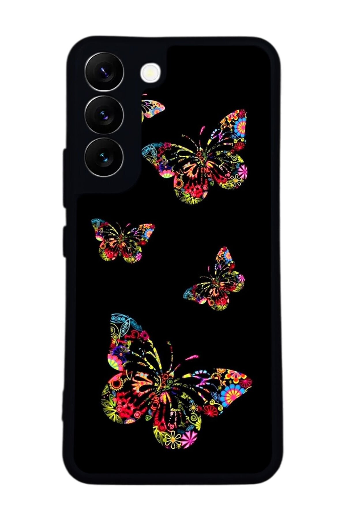 Samsung Galaxy S22 Uyumlu Kelebek Tasarımlı Glossy Premium Kılıf