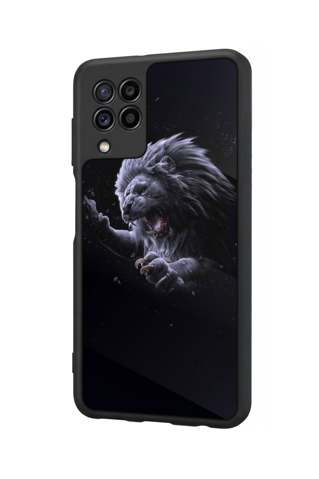 Samsung Galaxy M22 Uyumlu Aslan Tasarımlı Glossy Premium Kılıf