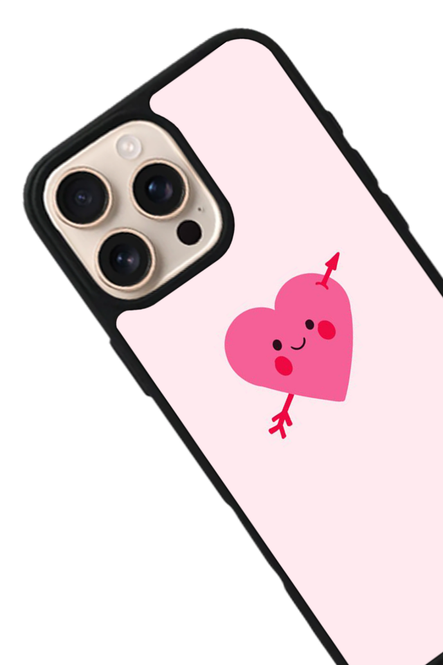 iPhone 15 Pro Uyumlu Kalp Love Tasarımlı Glossy Premium Kılıf