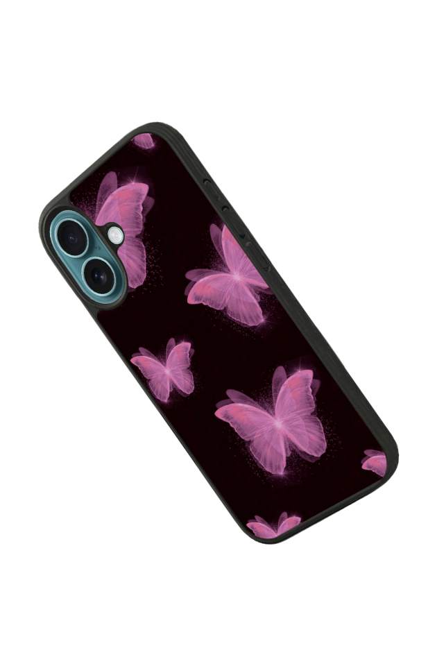 iPhone 16 Uyumlu Kelebek Tasarımlı Glossy Premium Kılıf