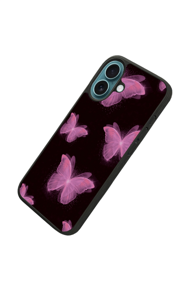 iPhone 16 Uyumlu Kelebek Tasarımlı Glossy Premium Kılıf