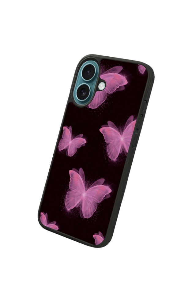 iPhone 16 Uyumlu Kelebek Tasarımlı Glossy Premium Kılıf