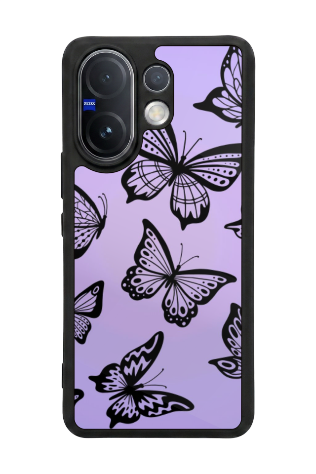 Vivo V60 Uyumlu Kelebek Tasarımlı Glossy Premium Kılıf