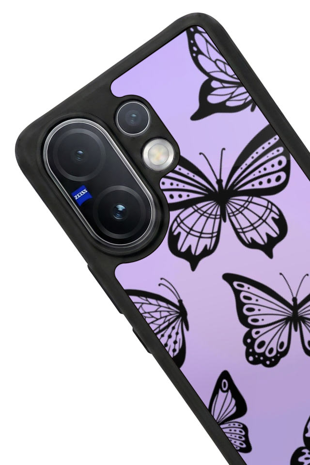 Vivo V60 Uyumlu Kelebek Tasarımlı Glossy Premium Kılıf