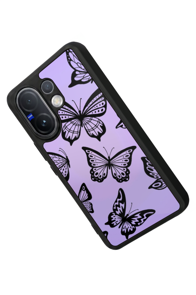 Vivo V60 Uyumlu Kelebek Tasarımlı Glossy Premium Kılıf