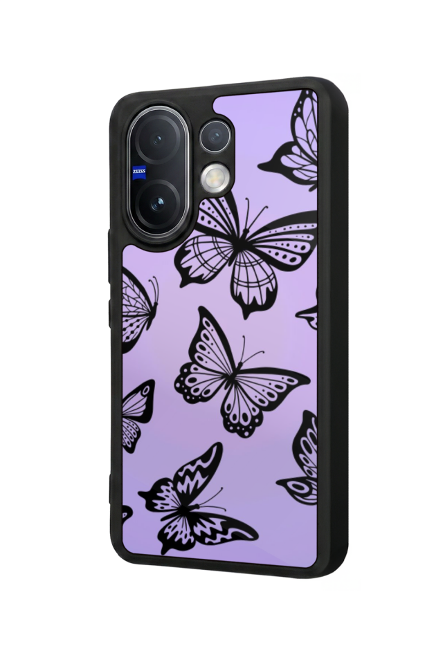 Vivo V60 Uyumlu Kelebek Tasarımlı Glossy Premium Kılıf