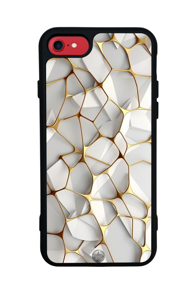 iPhone 8 Uyumlu Mermer Marble Tasarımlı Glossy Premium Kılıf