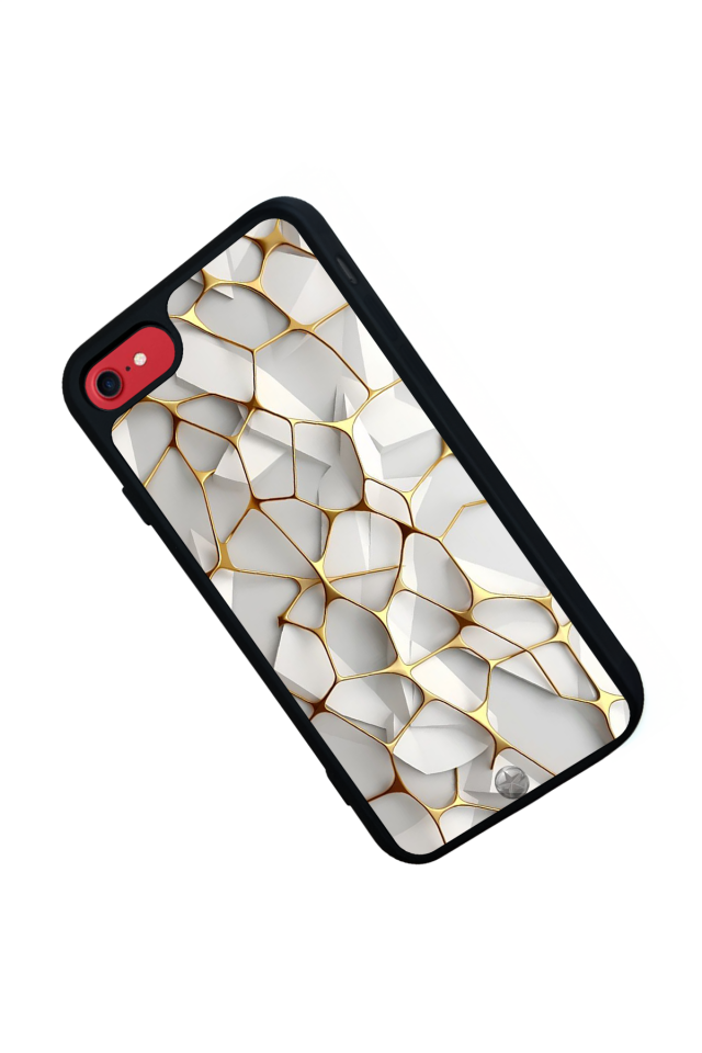 iPhone 8 Uyumlu Mermer Marble Tasarımlı Glossy Premium Kılıf