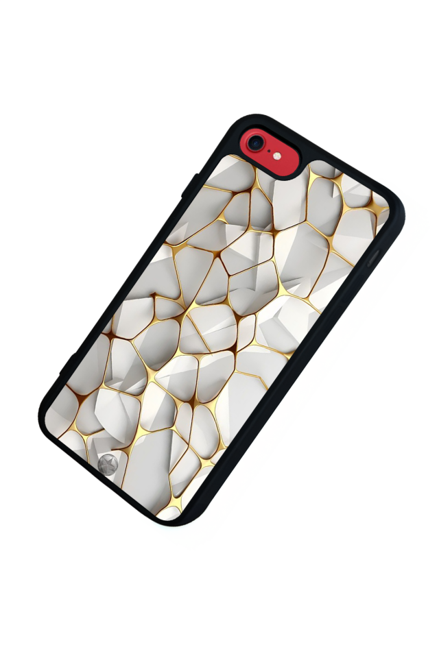 iPhone 8 Uyumlu Mermer Marble Tasarımlı Glossy Premium Kılıf