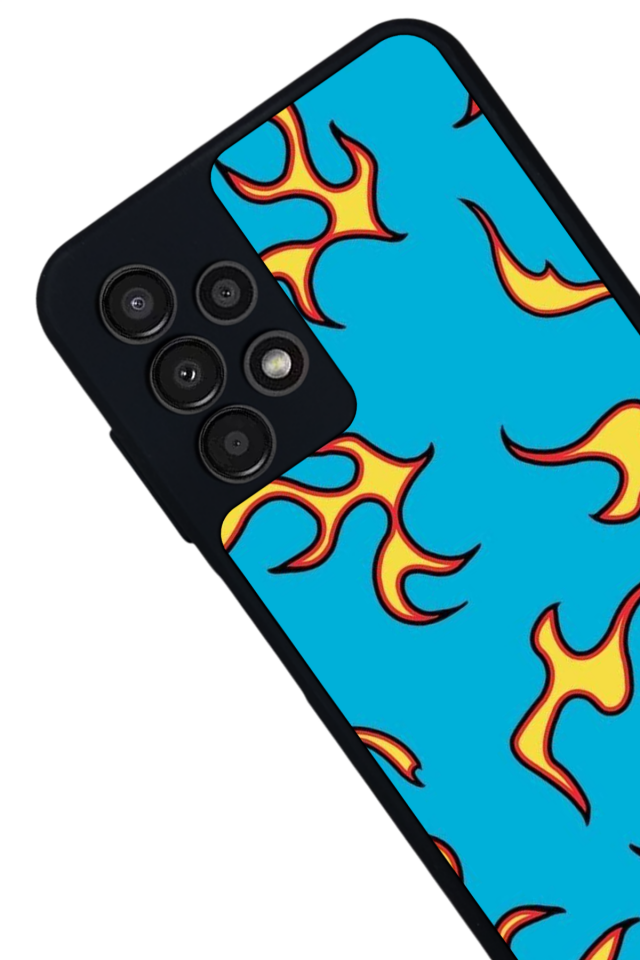 Samsung Galaxy A23 Uyumlu Retro Flame Patterns Tasarımlı Glossy Premium Kılıf