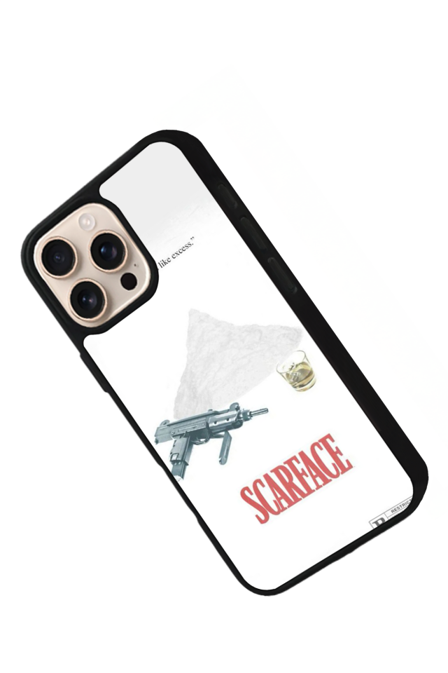 iPhone 16 Pro Uyumlu Scarface Tasarımlı Glossy Premium Kılıf