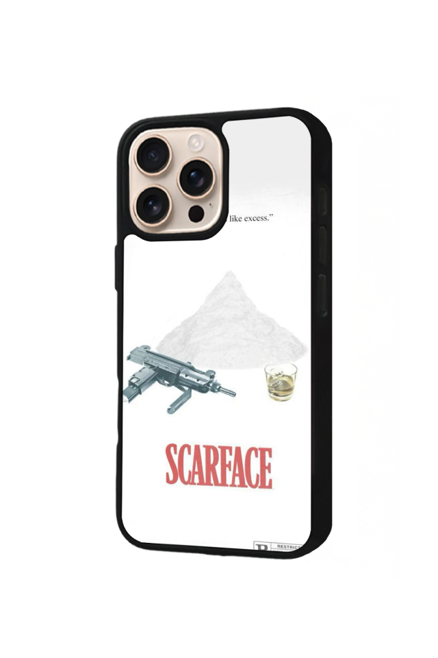 iPhone 16 Pro Uyumlu Scarface Tasarımlı Glossy Premium Kılıf