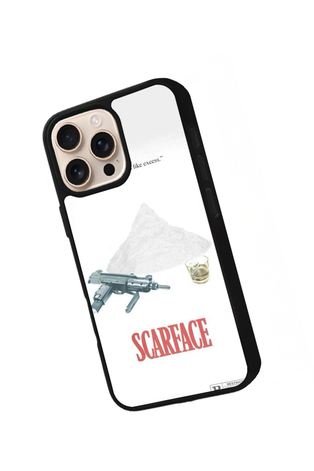 iPhone 16 Pro Uyumlu Scarface Tasarımlı Glossy Premium Kılıf