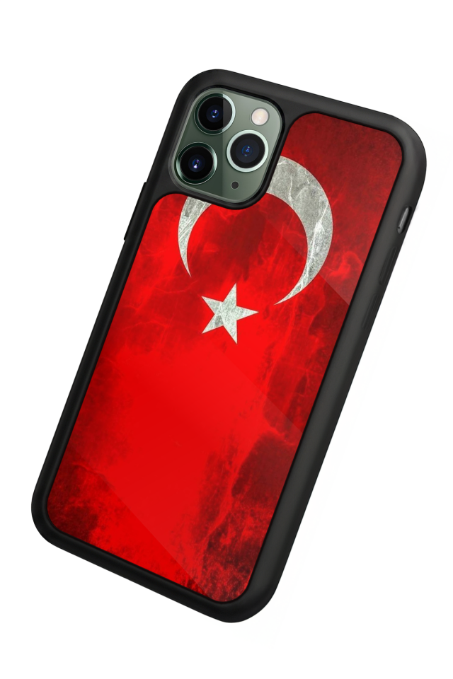 iPhone 11 Pro Max Uyumlu Türk Bayragi Tasarımlı Glossy Premium Kılıf