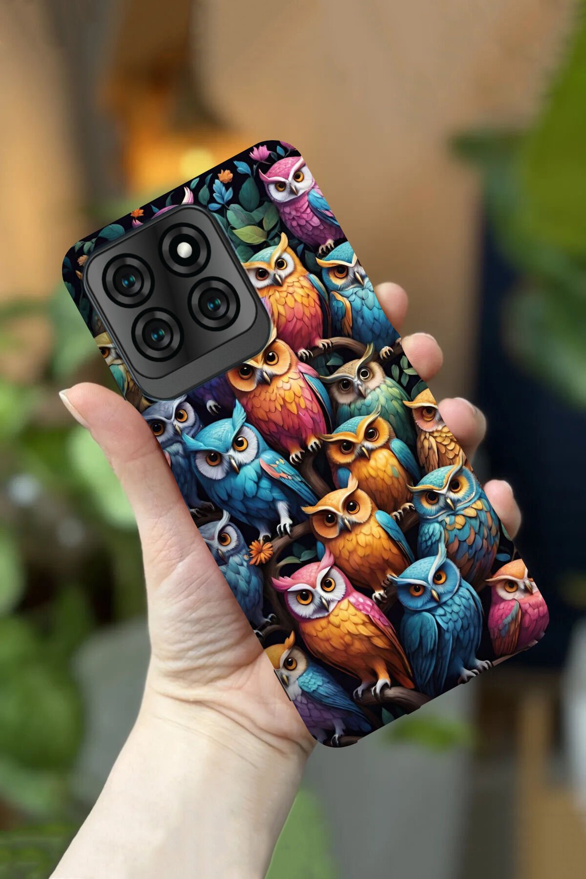 Reeder S71 Uyumlu Kamera Korumalı Baykuş Desenli HD Baskılı Silikon Kılıf