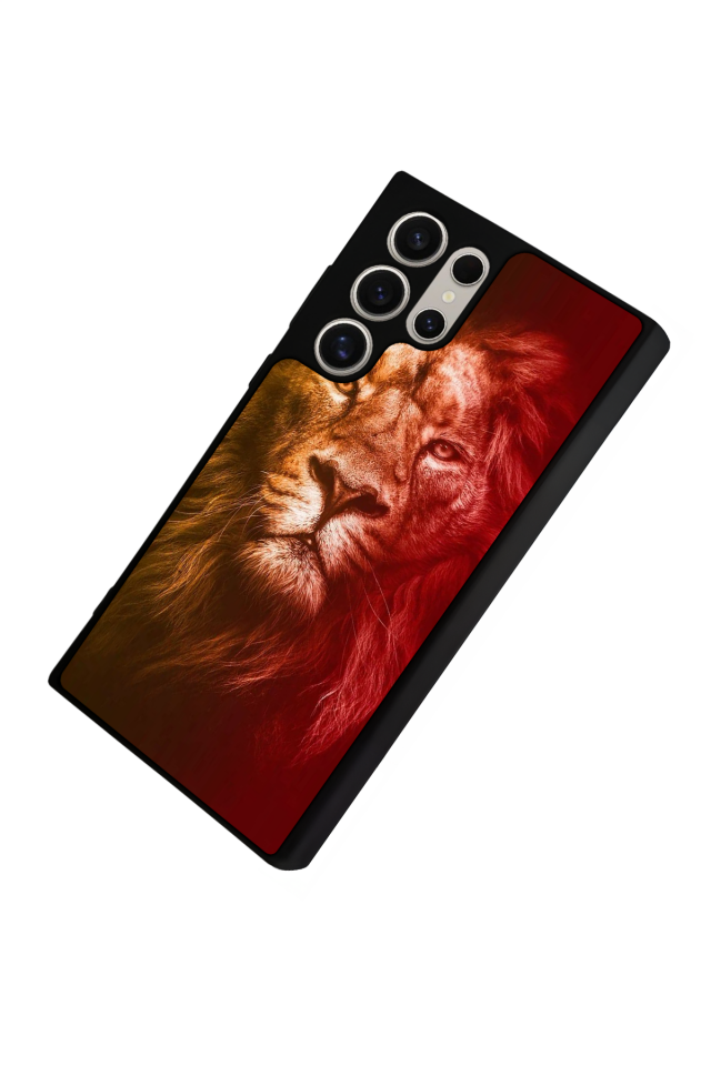 Samsung Galaxy S23 Ultra Uyumlu Aslan Tasarımlı Glossy Premium Kılıf