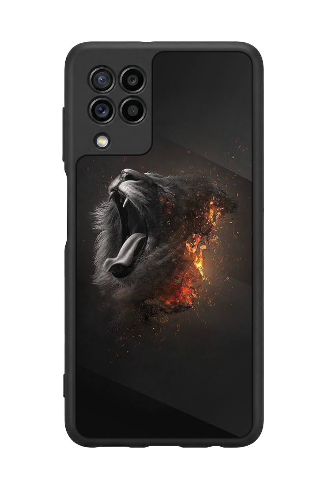 Samsung Galaxy M22 Uyumlu Aslan Tasarımlı Glossy Premium Kılıf
