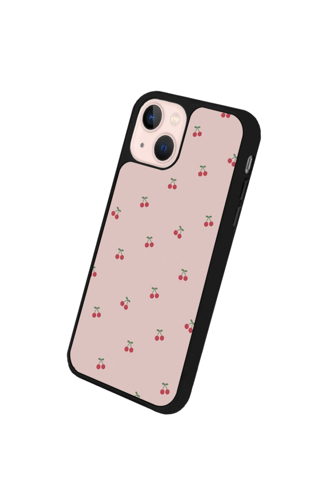 iPhone 13/14 Uyumlu Kiraz Tasarımlı Glossy Premium Kılıf