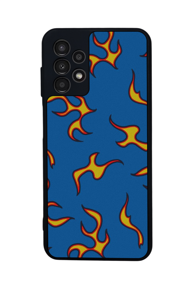 Samsung Galaxy A23 Uyumlu Retro Flame Patterns Tasarımlı Glossy Premium Kılıf