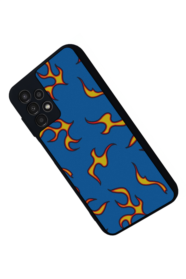 Samsung Galaxy A23 Uyumlu Retro Flame Patterns Tasarımlı Glossy Premium Kılıf
