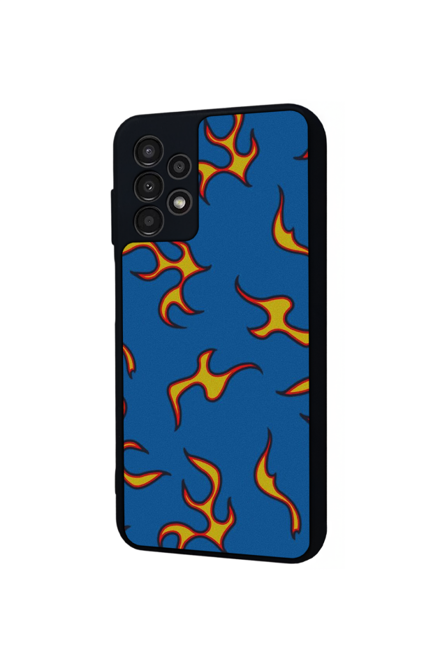 Samsung Galaxy A23 Uyumlu Retro Flame Patterns Tasarımlı Glossy Premium Kılıf